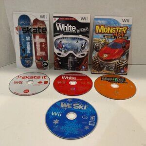 Nintendo Wii Game Lot (4) Skate it Shaun White Monster 4x4 We Ski